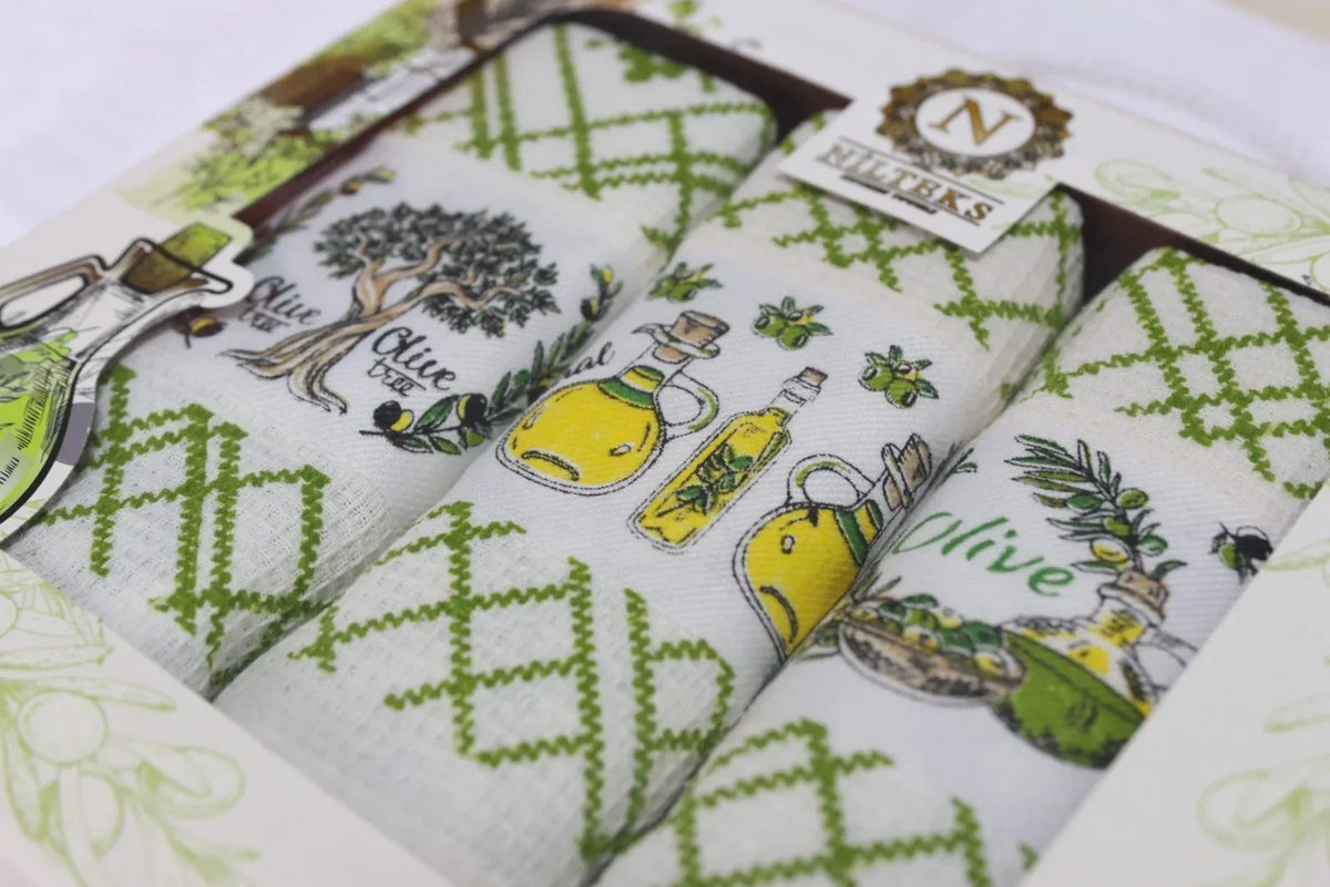 Kuhinjske krpe Olive 3/1 - LUX 100% PAMUK