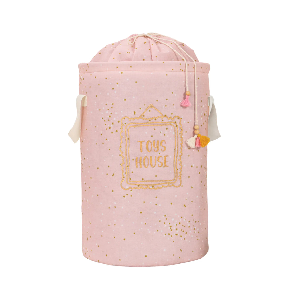 Okrugla korpa za igračke / prljav veš za bebe – Roze