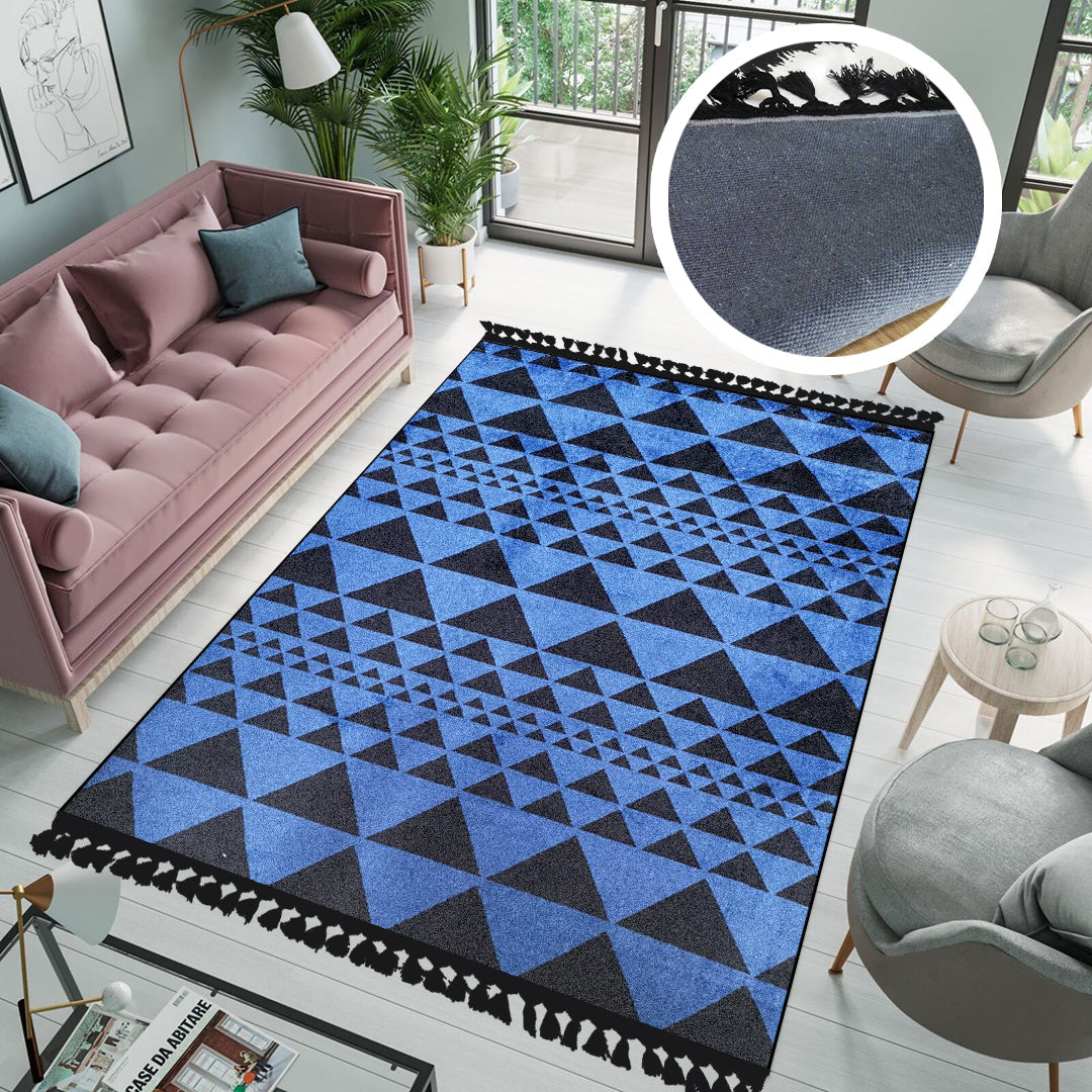 Tepih 160x230cm sa resama – Trougao plava