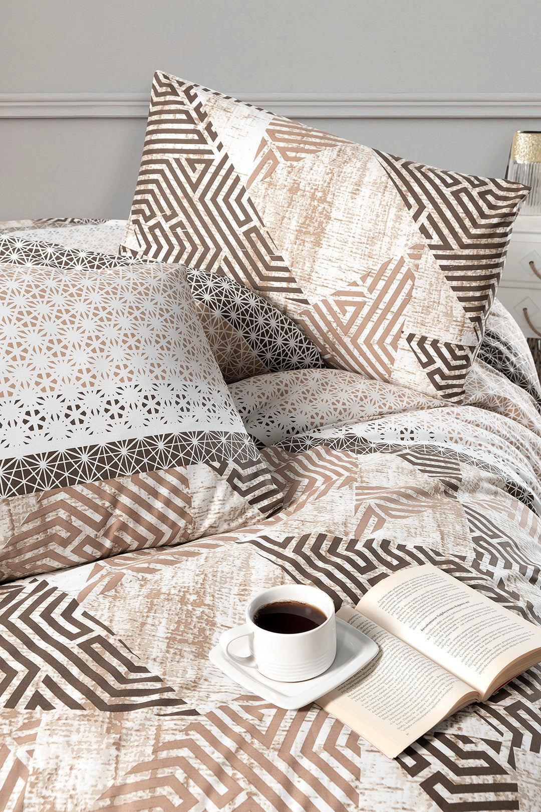 100% Pamuk Singl posteljina - Braon