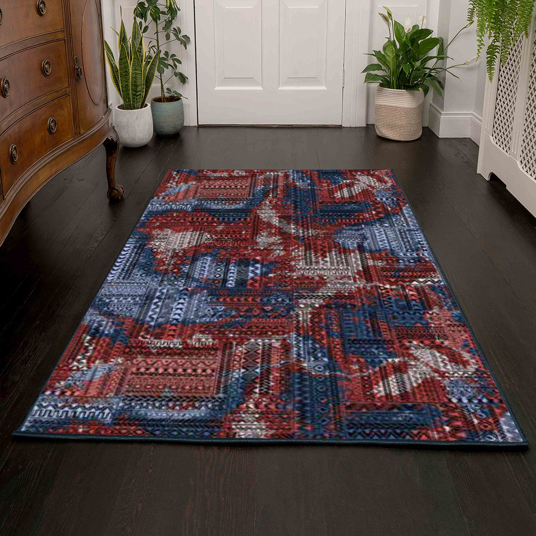 Tepih 130x190cm – Ornament plavo-crvena