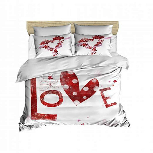 Pamučna posteljina za bračni krevet-Love