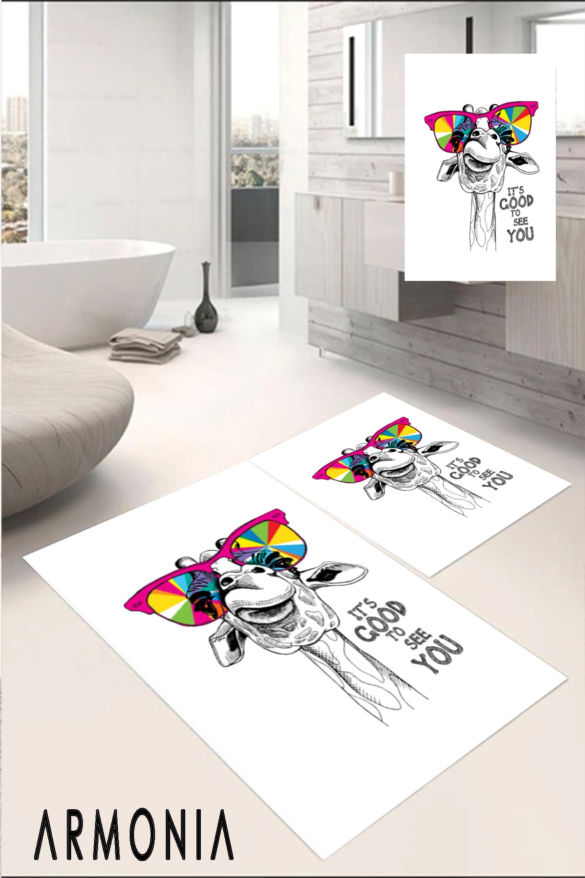 Set Prostirka za kupatilo – Žirafa