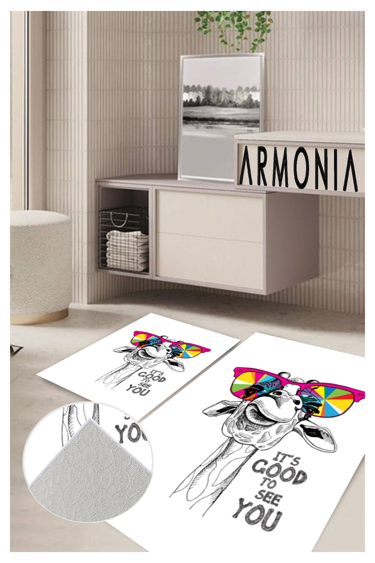 Set Prostirka za kupatilo – Žirafa