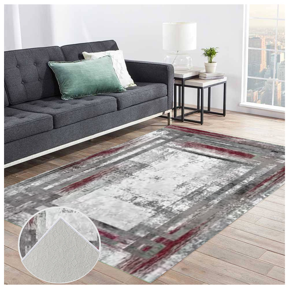 Tepih 180×280 – Preplet Siva Crvena