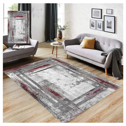 Tepih 130×190 – Preplet Siva Crvena