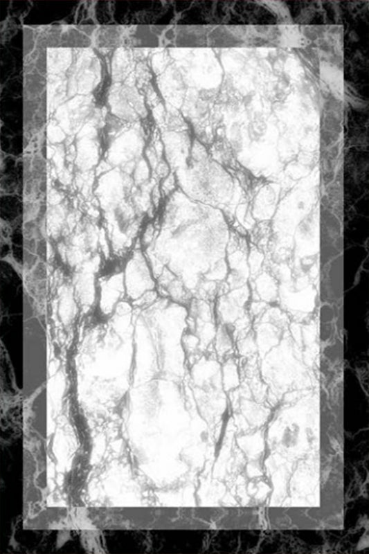 Tepih 180×280 – Mermer Crno-Beli Ram