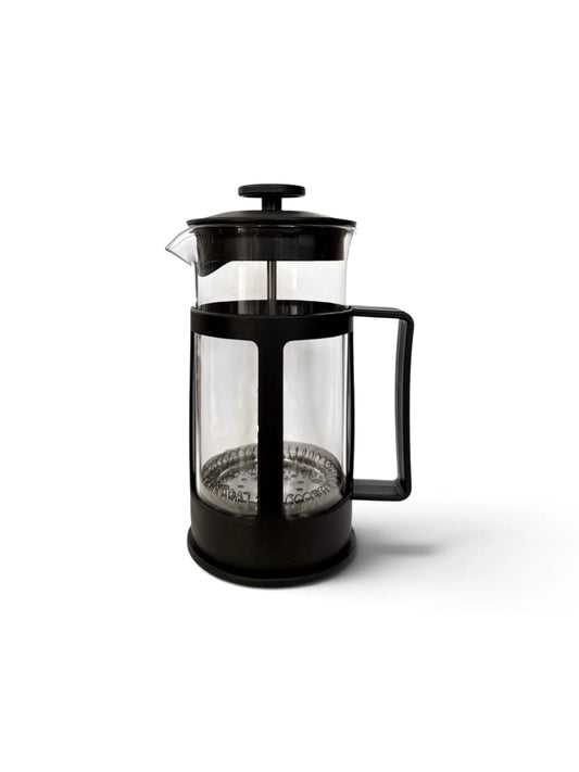 French press 350 ml za kafu i čaj sa crnim plastičnim okvirom