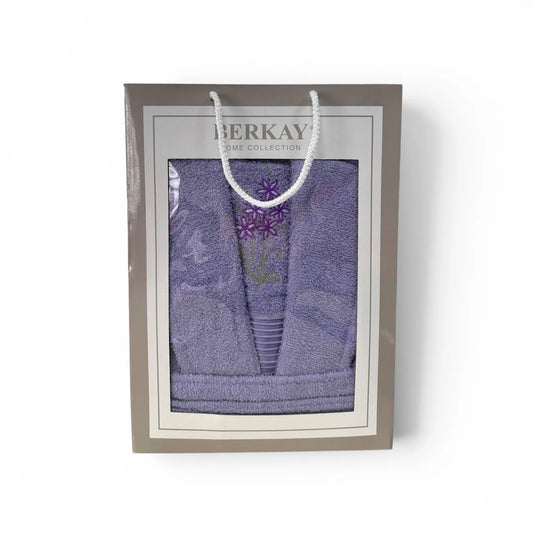 Poklon lux set – bademantil + peškir - LAVANDA