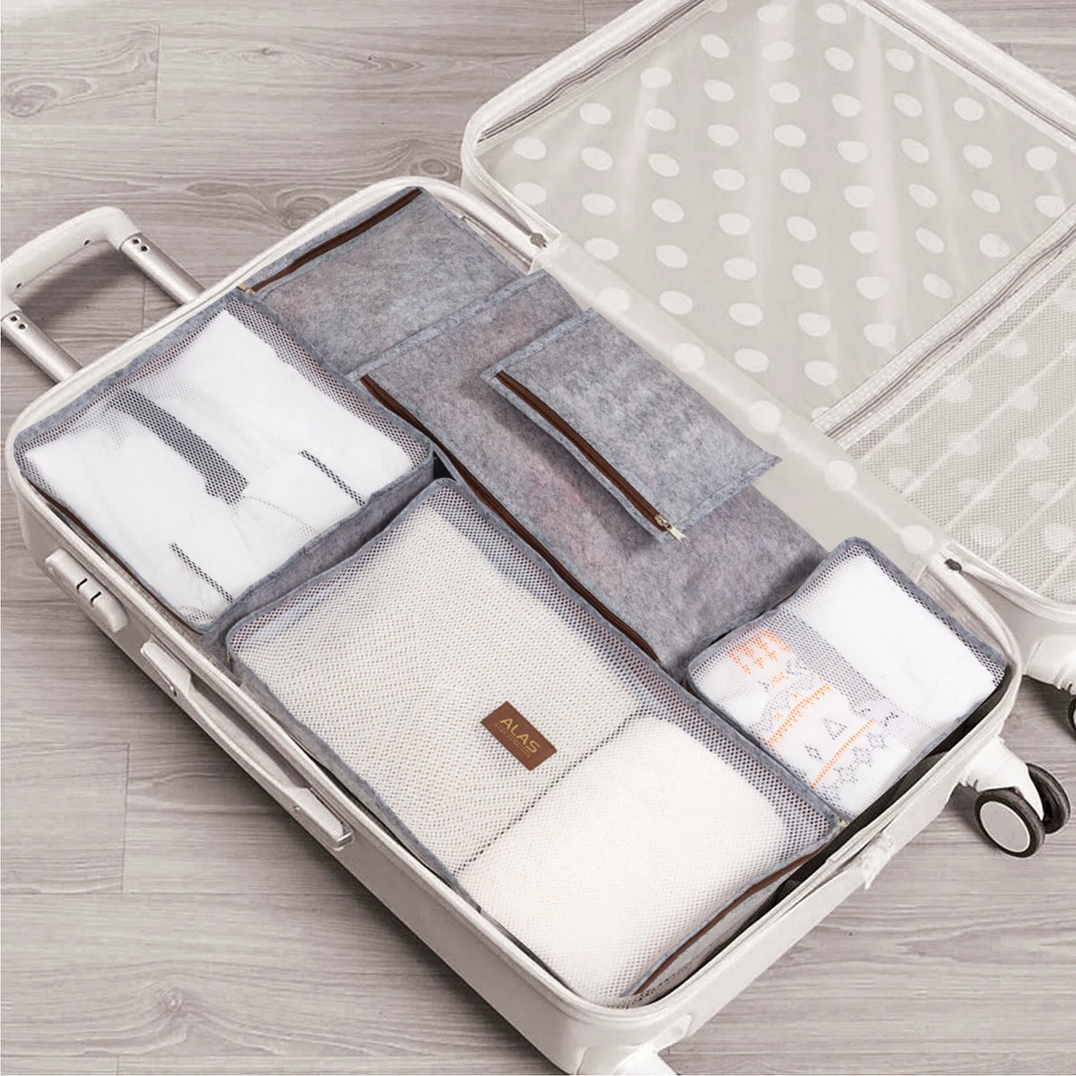 Sivi Organizator za Kofer – Set 6 Komada