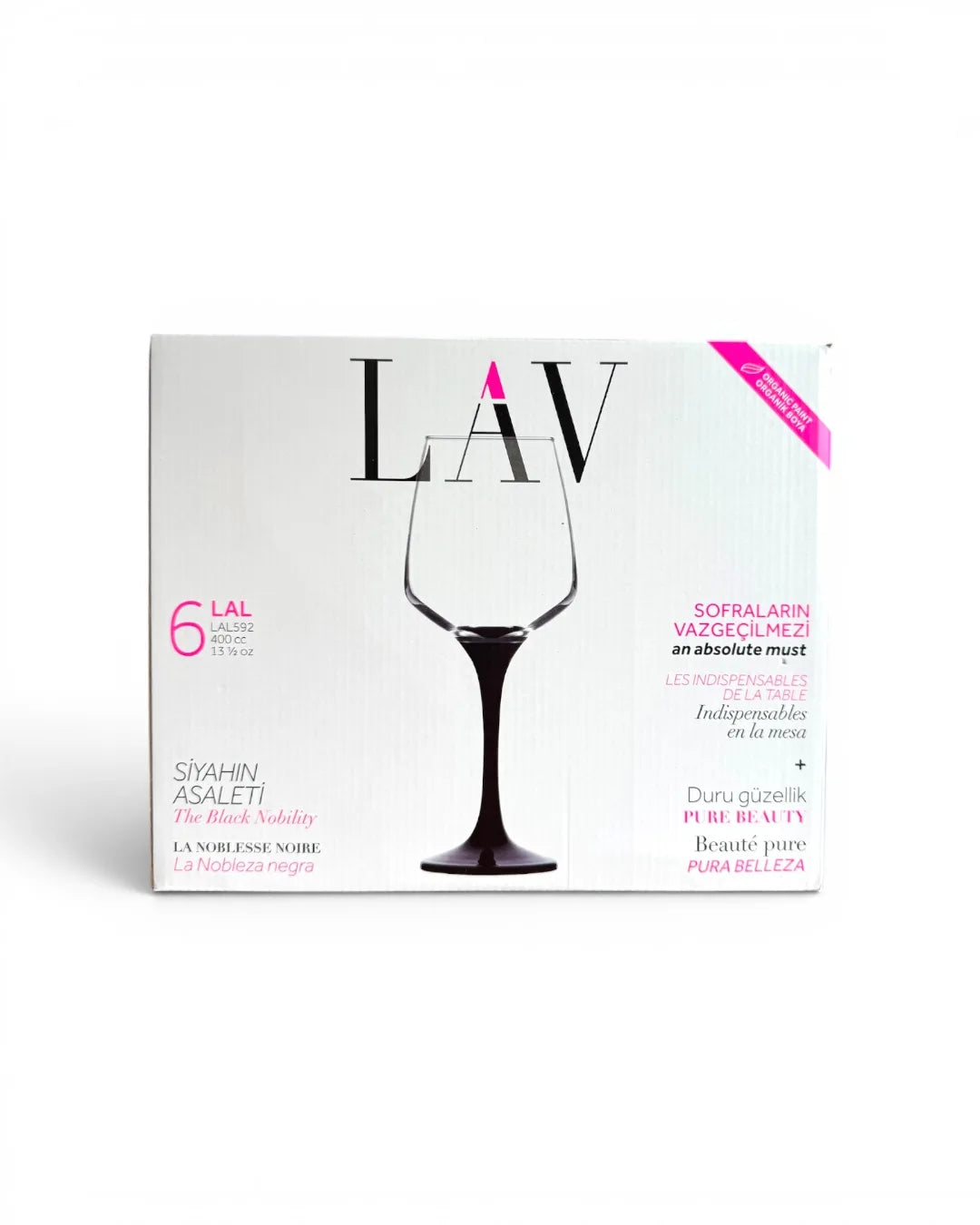 Lal set čaša sa crnom stopom 330 ml 6/1