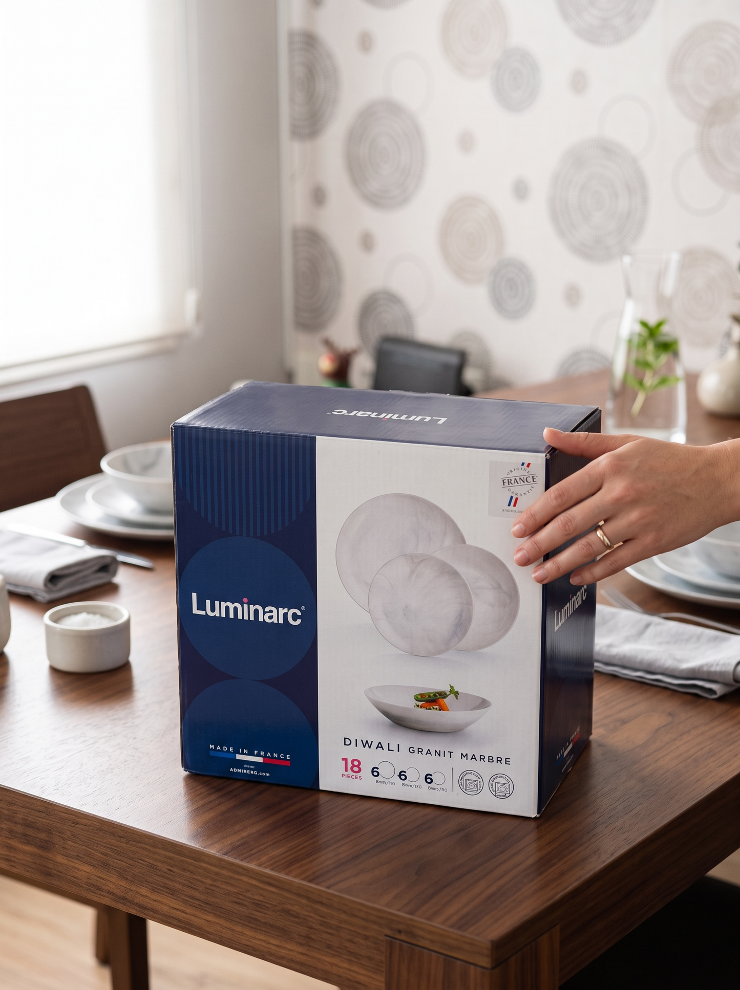 Luminarc Diwali Granit Marbre servis za ručavanje, 18 delova