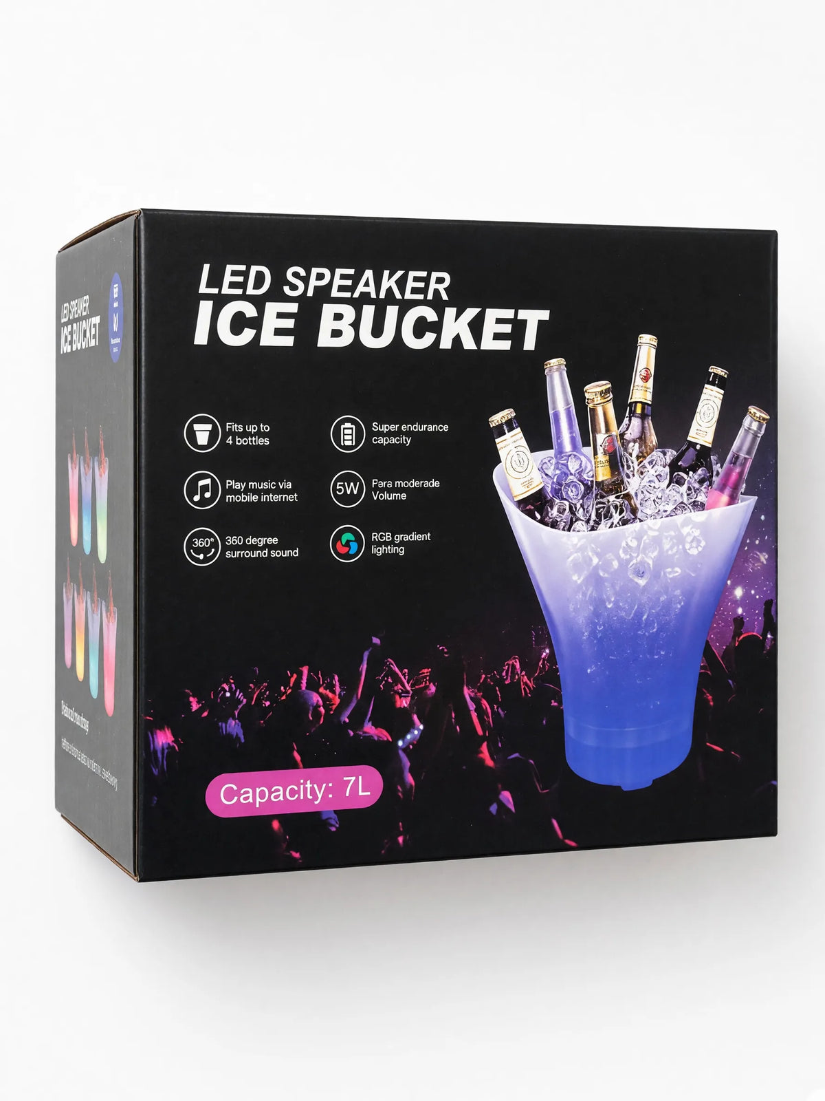 Originalno pakovanje LED kible za led sa Bluetooth zvučnikom, 7 L