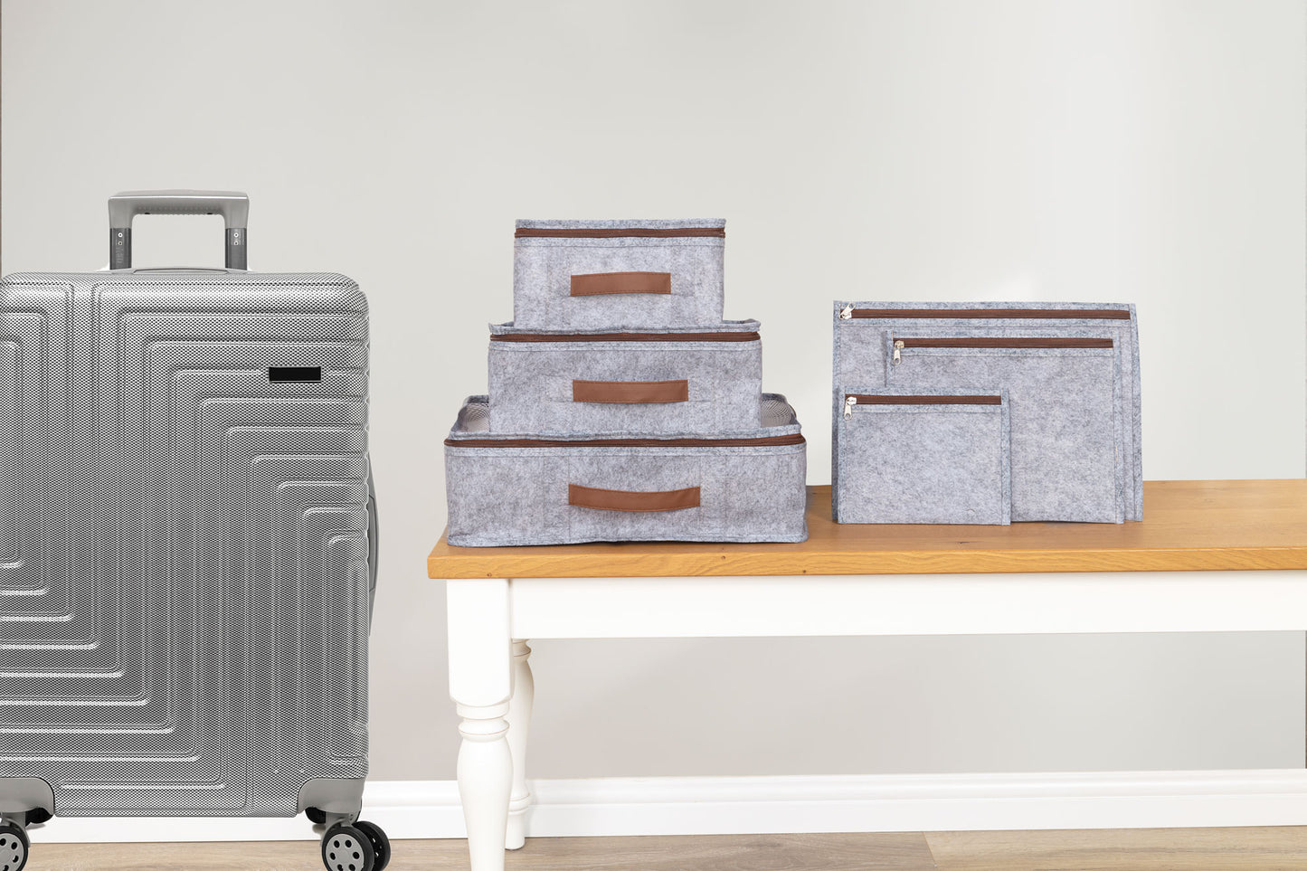 Sivi Organizator za Kofer – Set 6 Komada