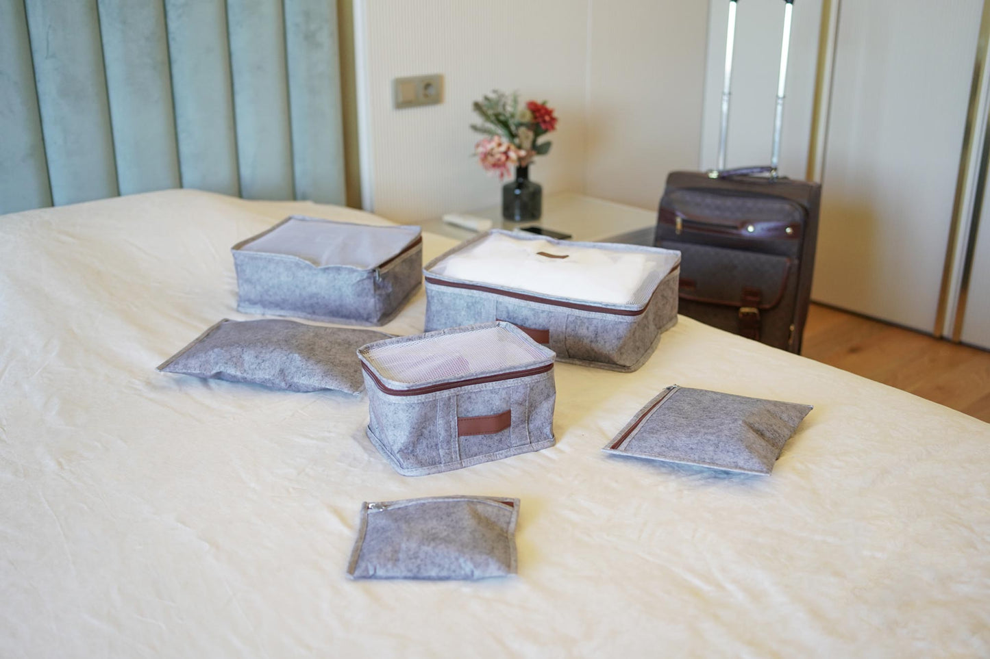 Sivi Organizator za Kofer – Set 6 Komada