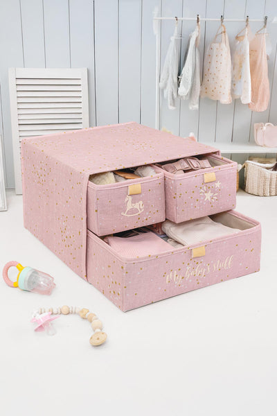 Baby 3 Pregrade Tkanina Organizator za Fioke – Roze