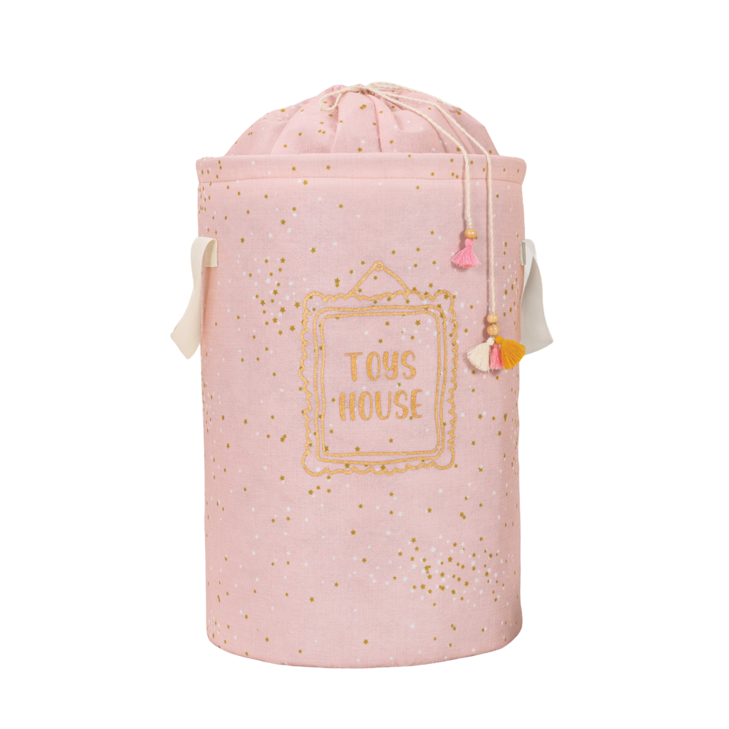 Okrugla korpa za igračke / prljav veš za bebe – Roze