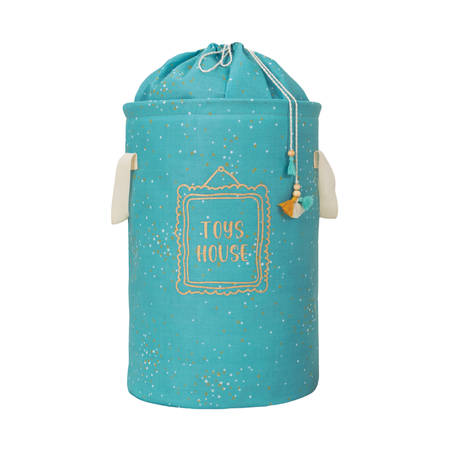 Okrugla korpa za igračke / prljav veš za bebe – Plava