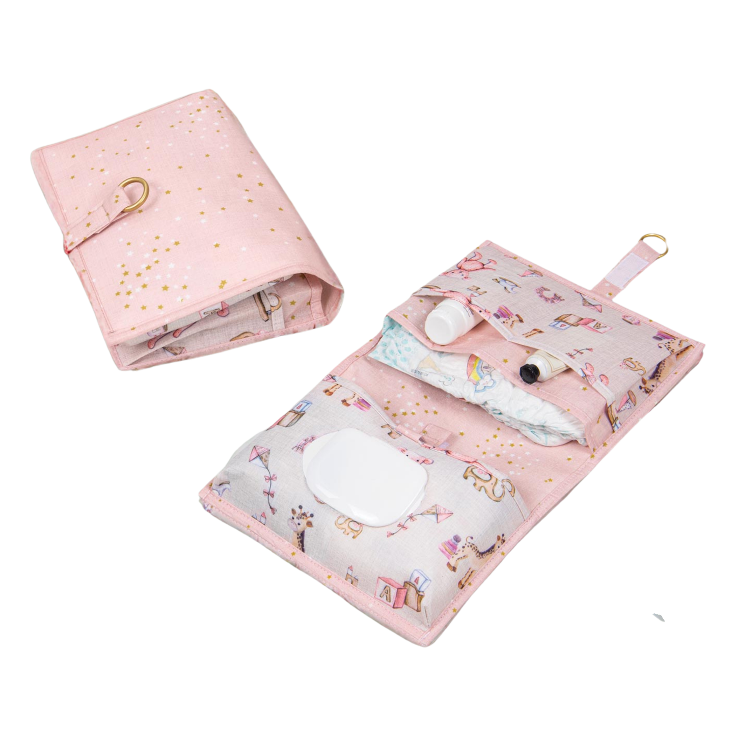 Prenosiva roze torba za pelene – praktični bebi organizer
