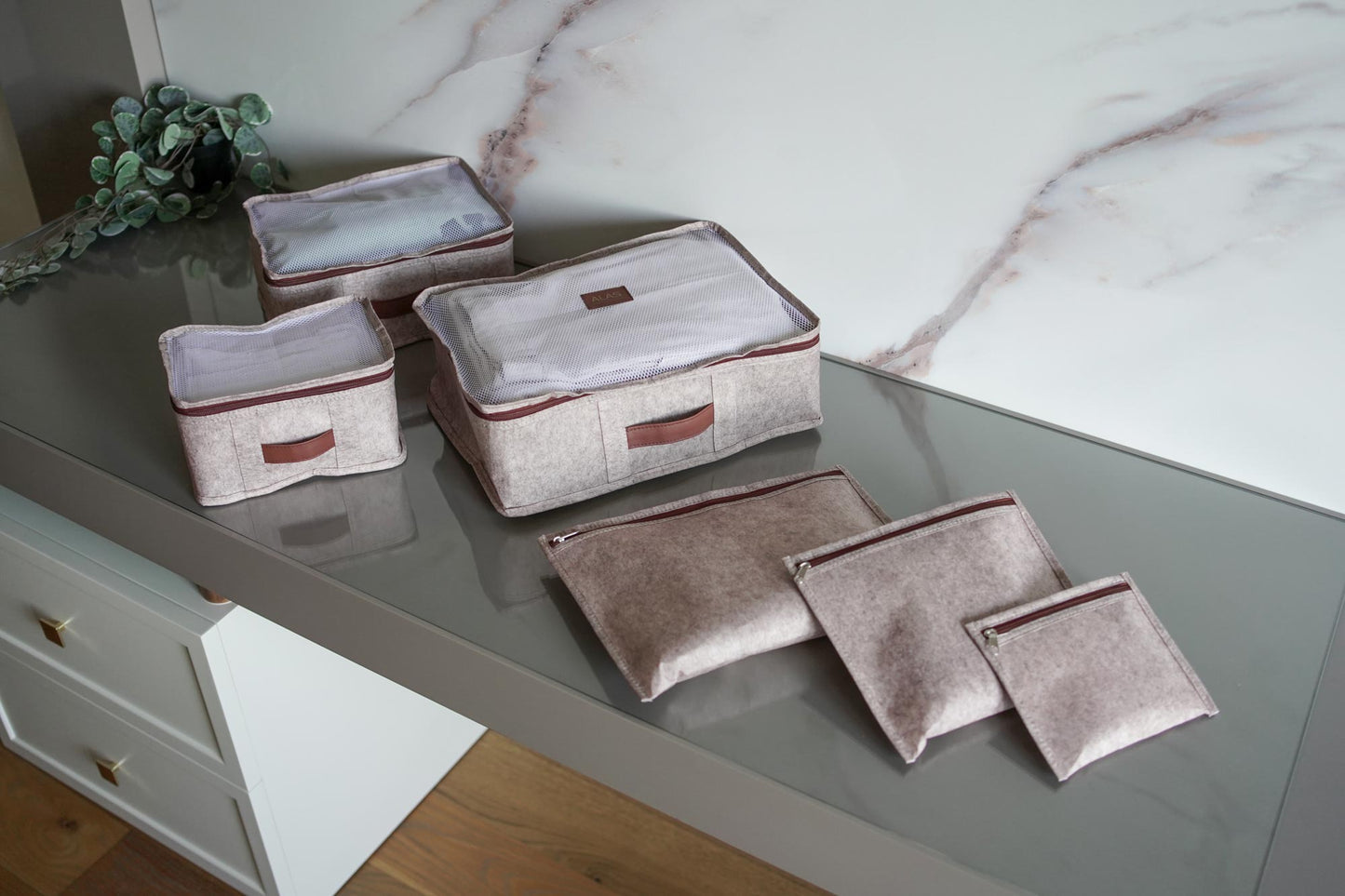 Bež Organizator za Kofer – Set 6 Komada