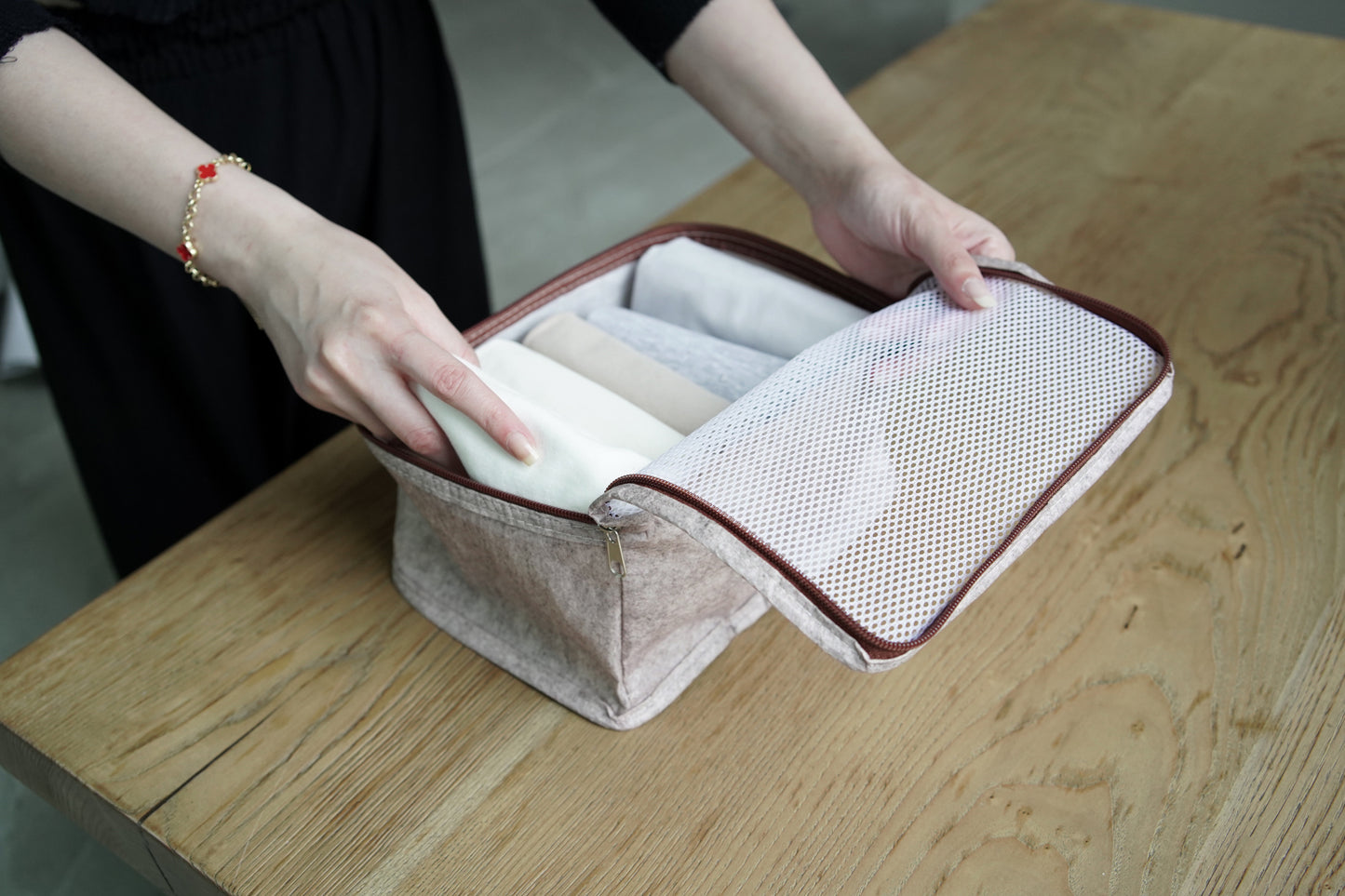 Bež Organizator za Kofer – Set 6 Komada