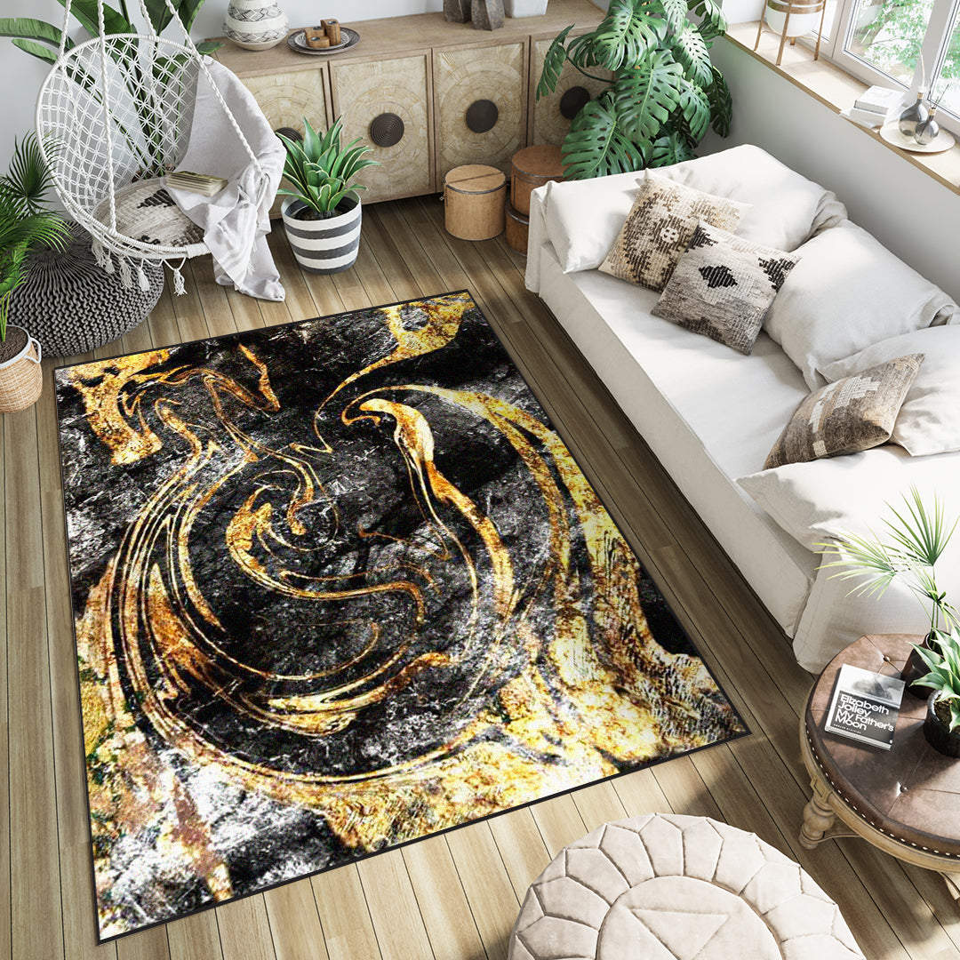 Tepih 130x190cm – Crno zlatna