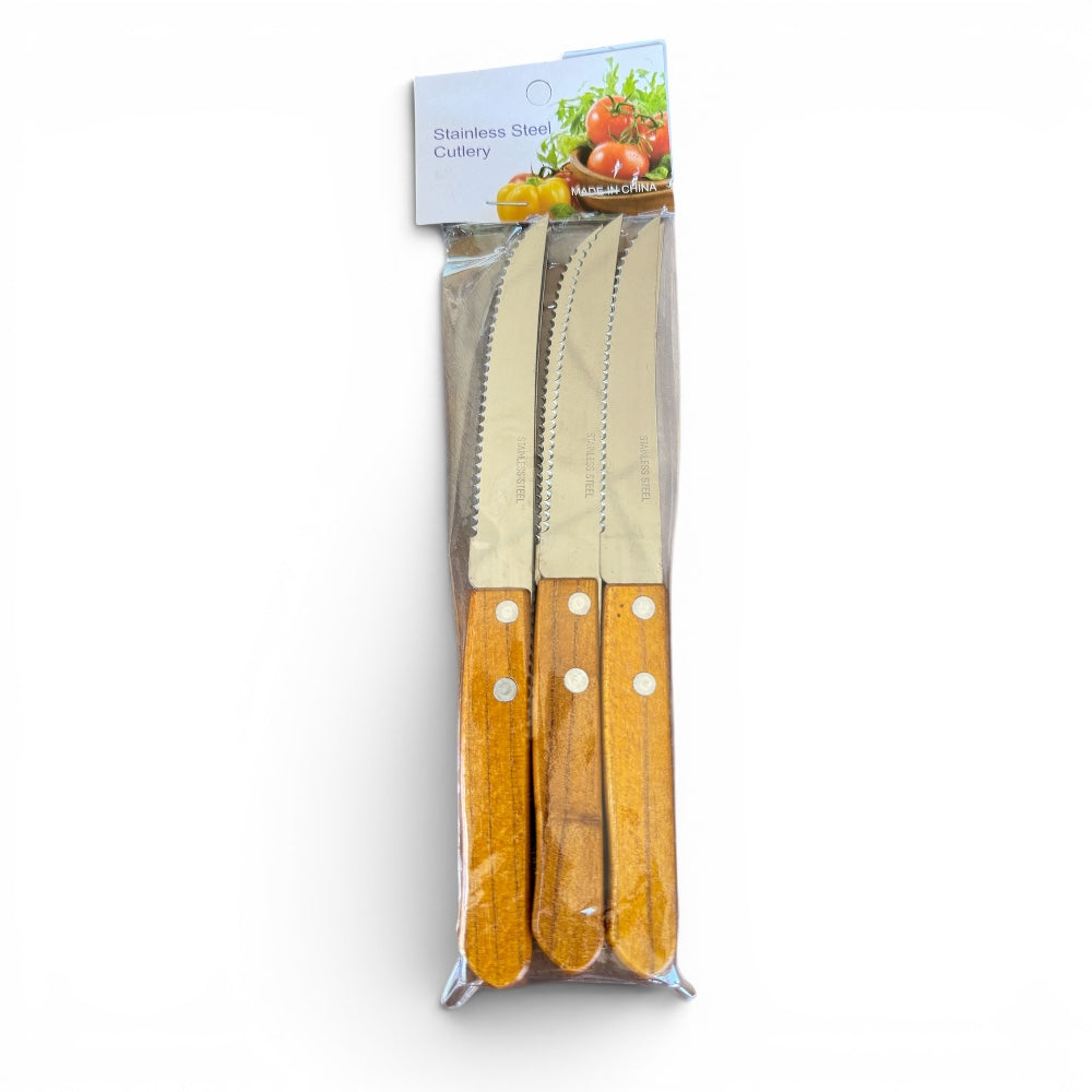 Set noževa 6 kom – drvena drška, inox