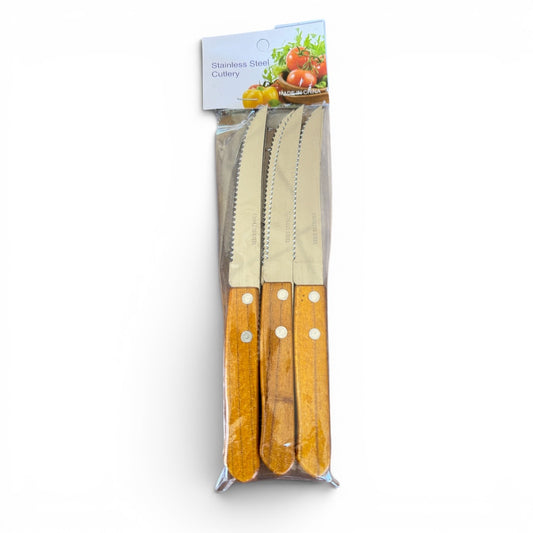 Set noževa 6 kom – drvena drška, inox