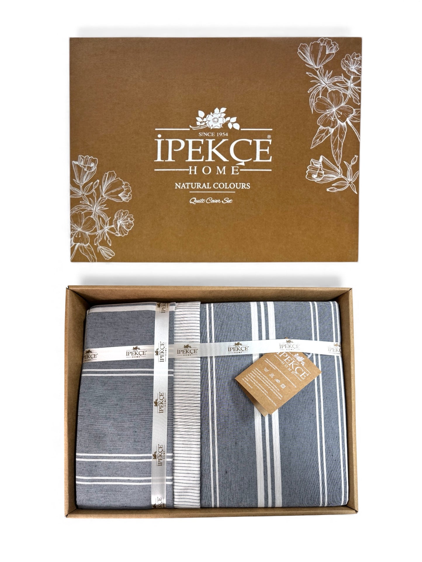 Muslin posteljina za bračni ležaj – Antracit (4 jastučnice, čaršav na lastiš)