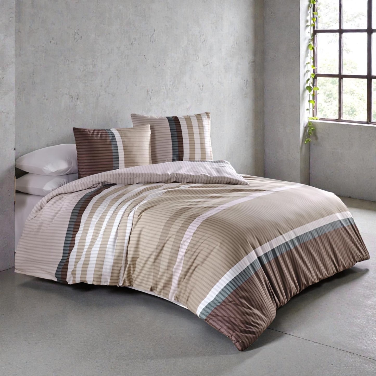 Posteljina za bračni ležaj – Topli Tonovi (100% pamuk)