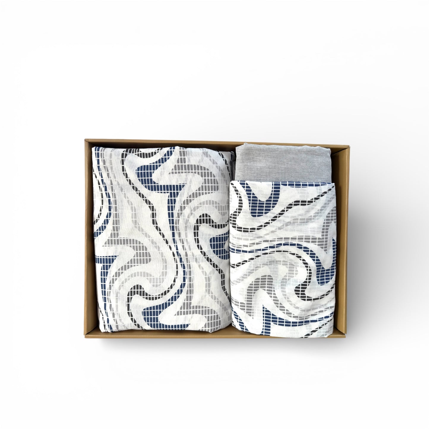 Bračna posteljina Talasi Siva-Plava