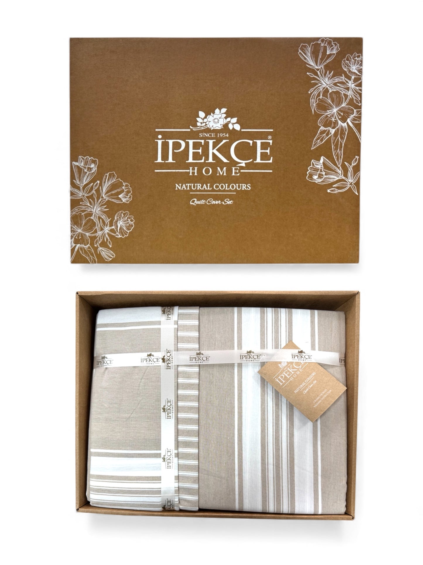 Muslin posteljina za bračni ležaj – Braon (4 jastučnice,čaršav na lastiš)