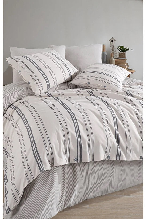 Muslin posteljina za bračni ležaj – Krem (4 jastučnice,čaršav na lastiš)