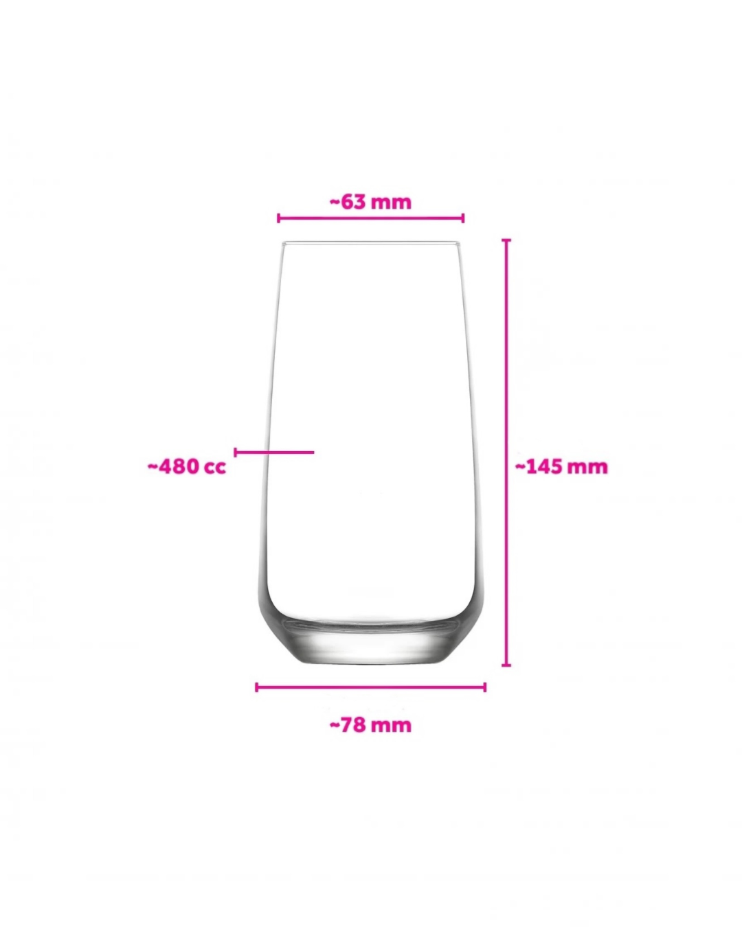 LAV Lal set visokih čaša 6/1, 480 ml