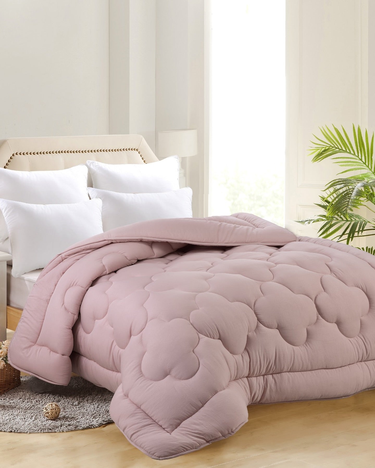 Mikrofiber Jorgan Nano Soft Puder Roze – 195×215