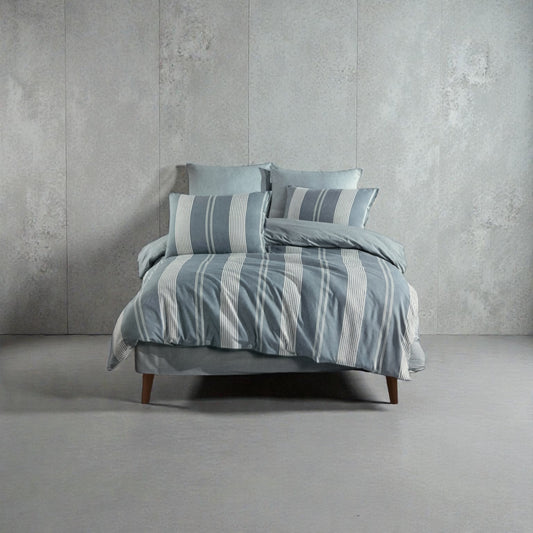 Muslin posteljina za bračni ležaj – Tirkizna (4 jastučnice,čaršav na lastiš)