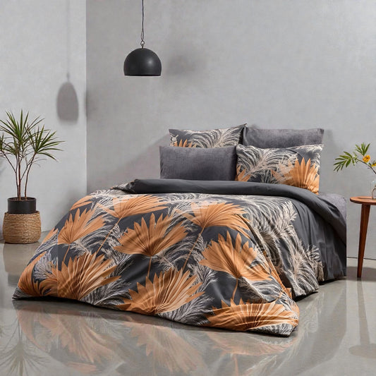 Bračna posteljina Tropski Listovi (bež čaršav)