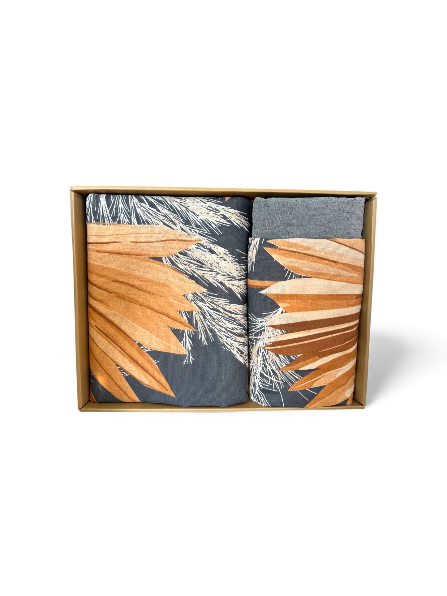 Bračna posteljina Tropski Listovi (sivi čaršav)