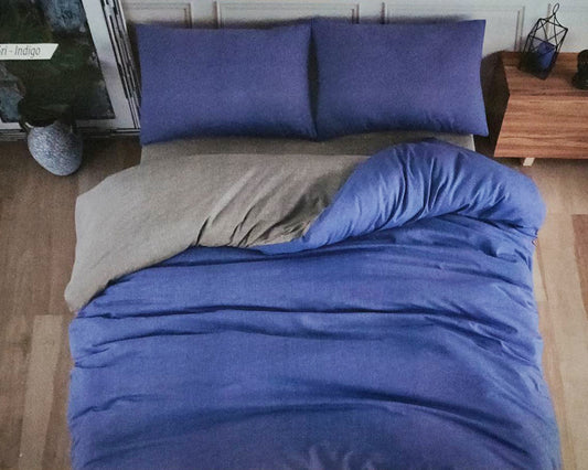 Komplet bračna posteljina - Tamno plava