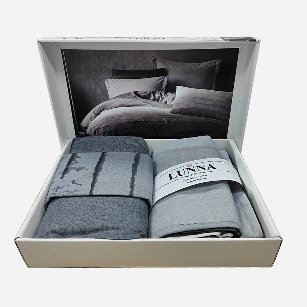 Pamučna posteljina za bračni krevet – Sivi horizont