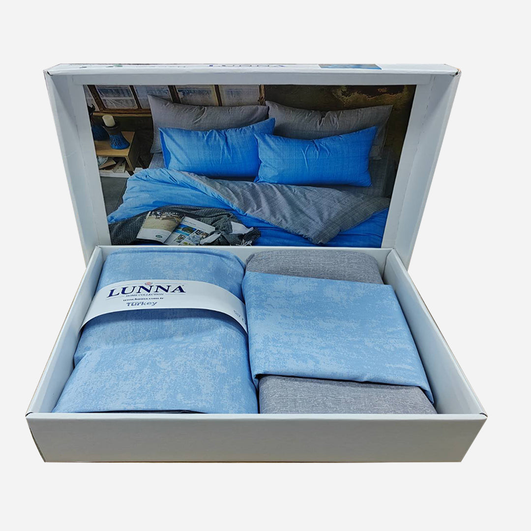 Pamučna posteljina za bračni krevet – Bejbi plava